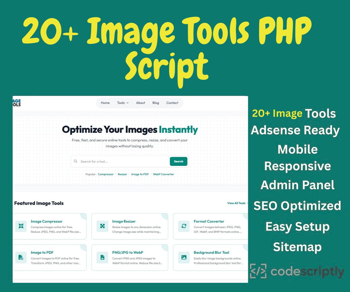 Premium Image Utility Tools PHP Script (With Admin Panel)